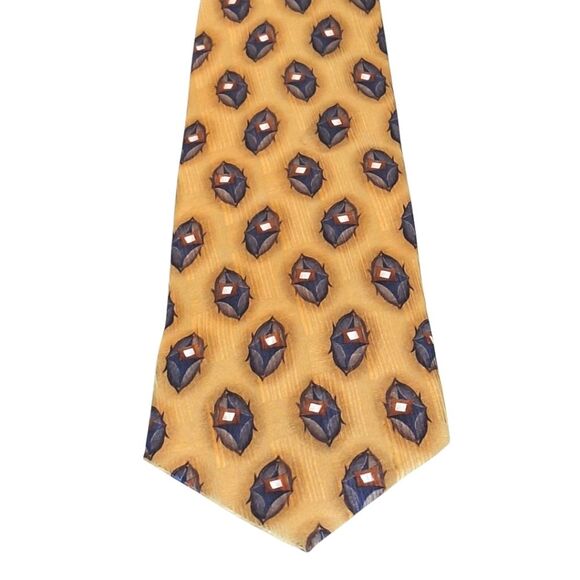 JZ Richards Silk Tie Handmade Necktie America Nordstrom Gold - Picture 1 of 12